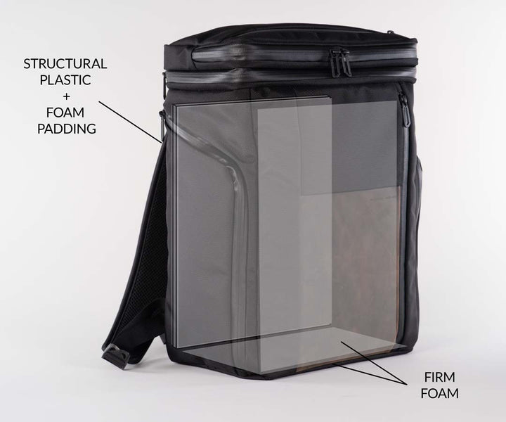 Structured frame helps distribute weight