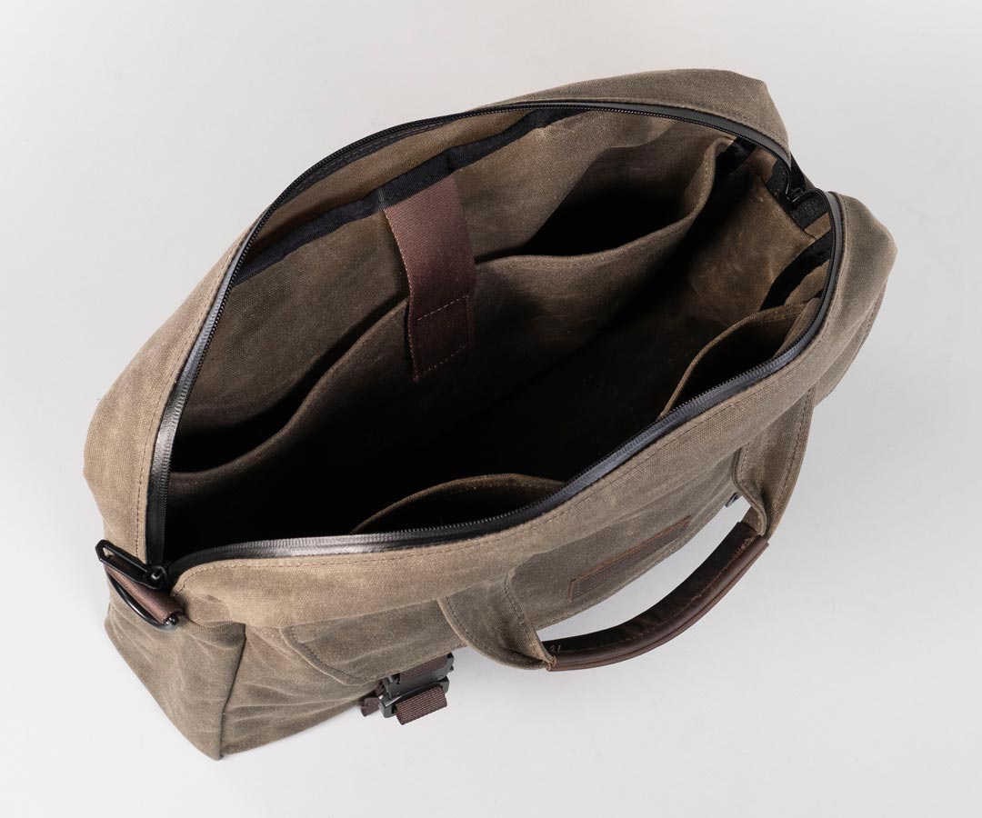 Made from natural, distressed waxed canvas