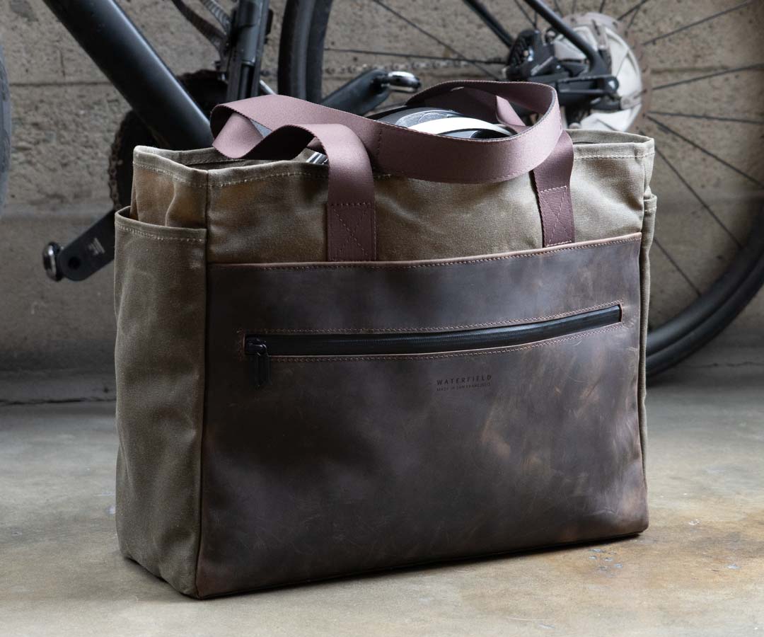 NEW Leather & Waxed Canvas Cycling Tote