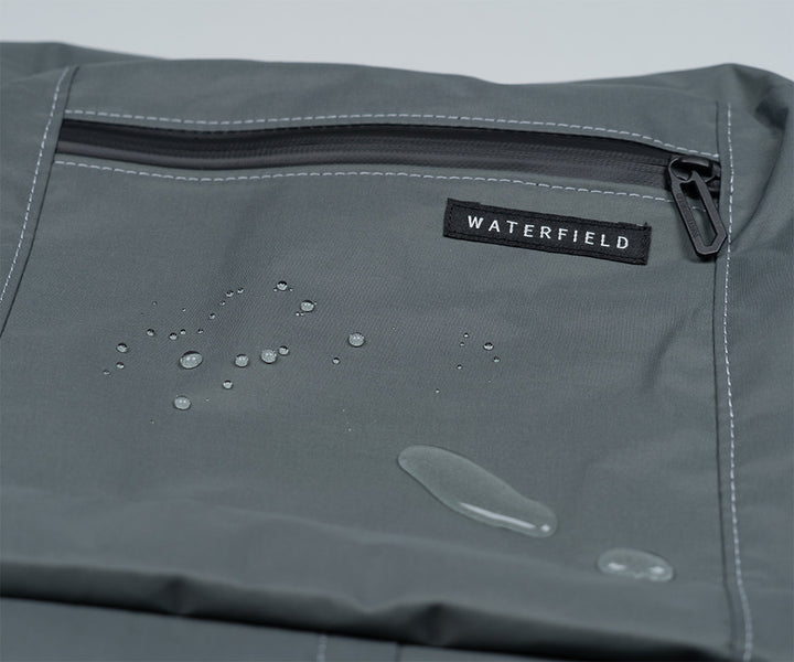 Water-resistant, structured textile with a natural feel