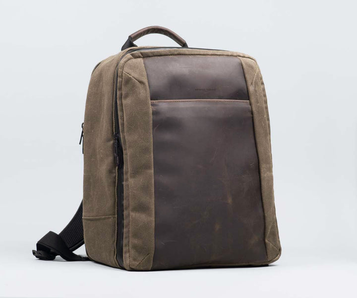 Waxed Canvas + Chocolate Leather