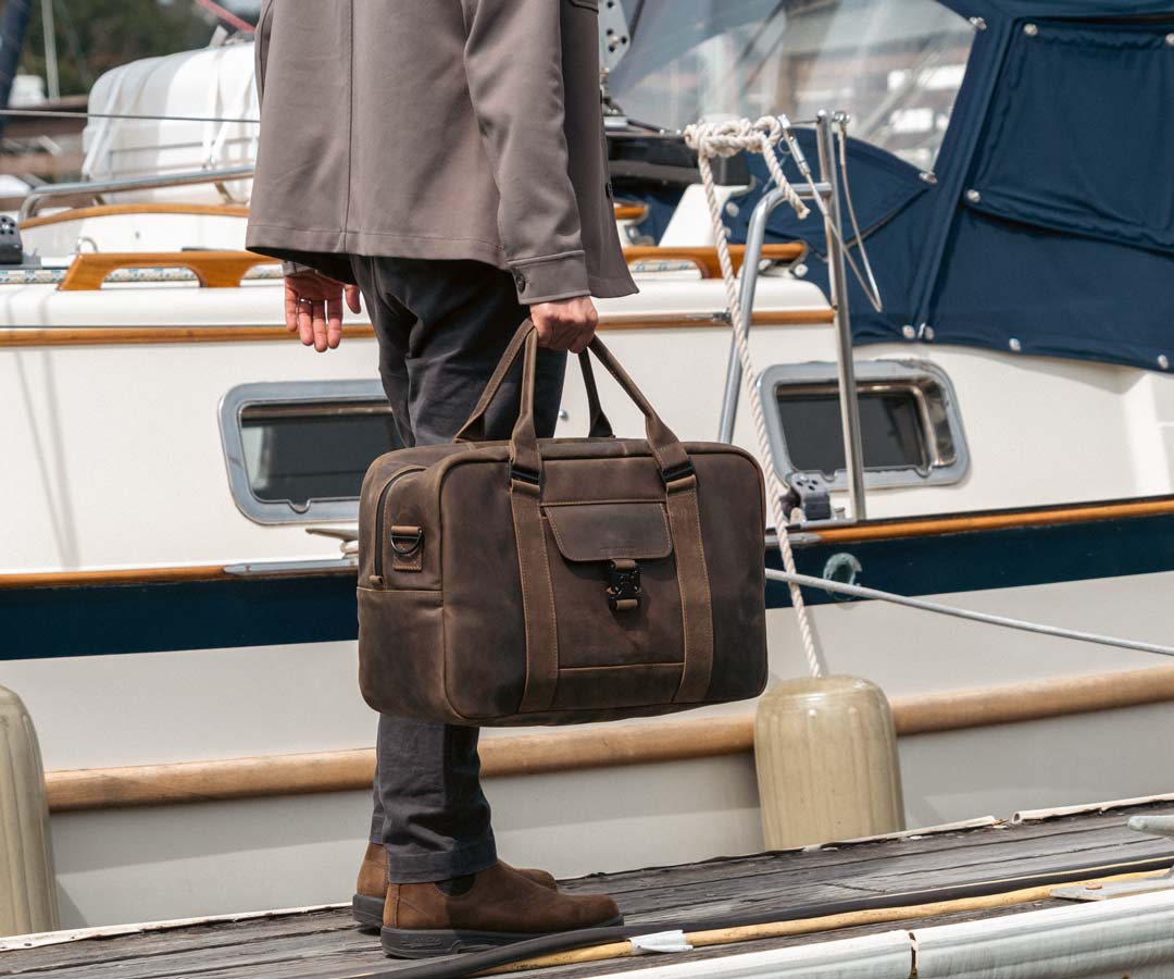 Tribeca Leather Duffel, Grizzly Leather by WaterField Designs, Men's Leather Duffel Bag, Duffel Bags Men Leather, Bags Made in USA