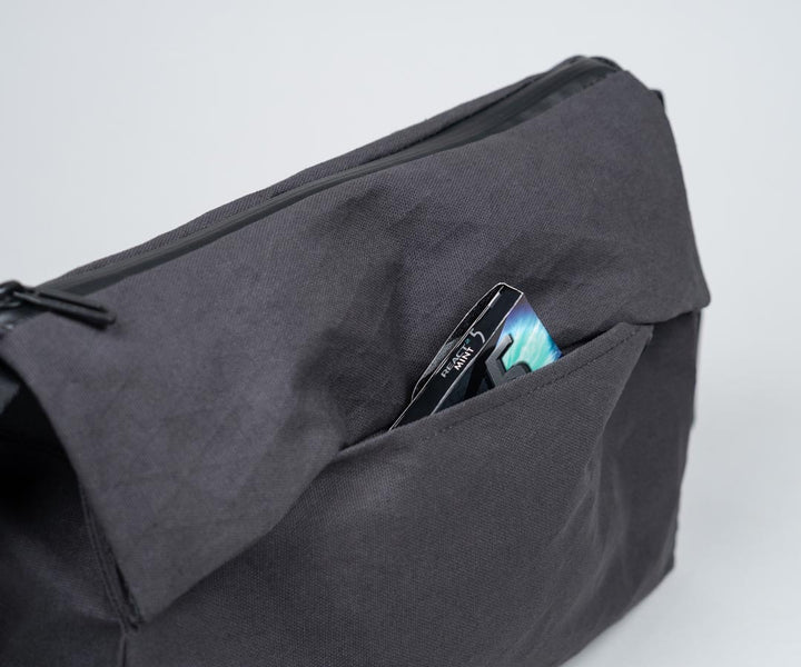 Discreet pocket under flap