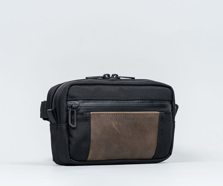 Compact carry in canvas or nylon and full-grain leather