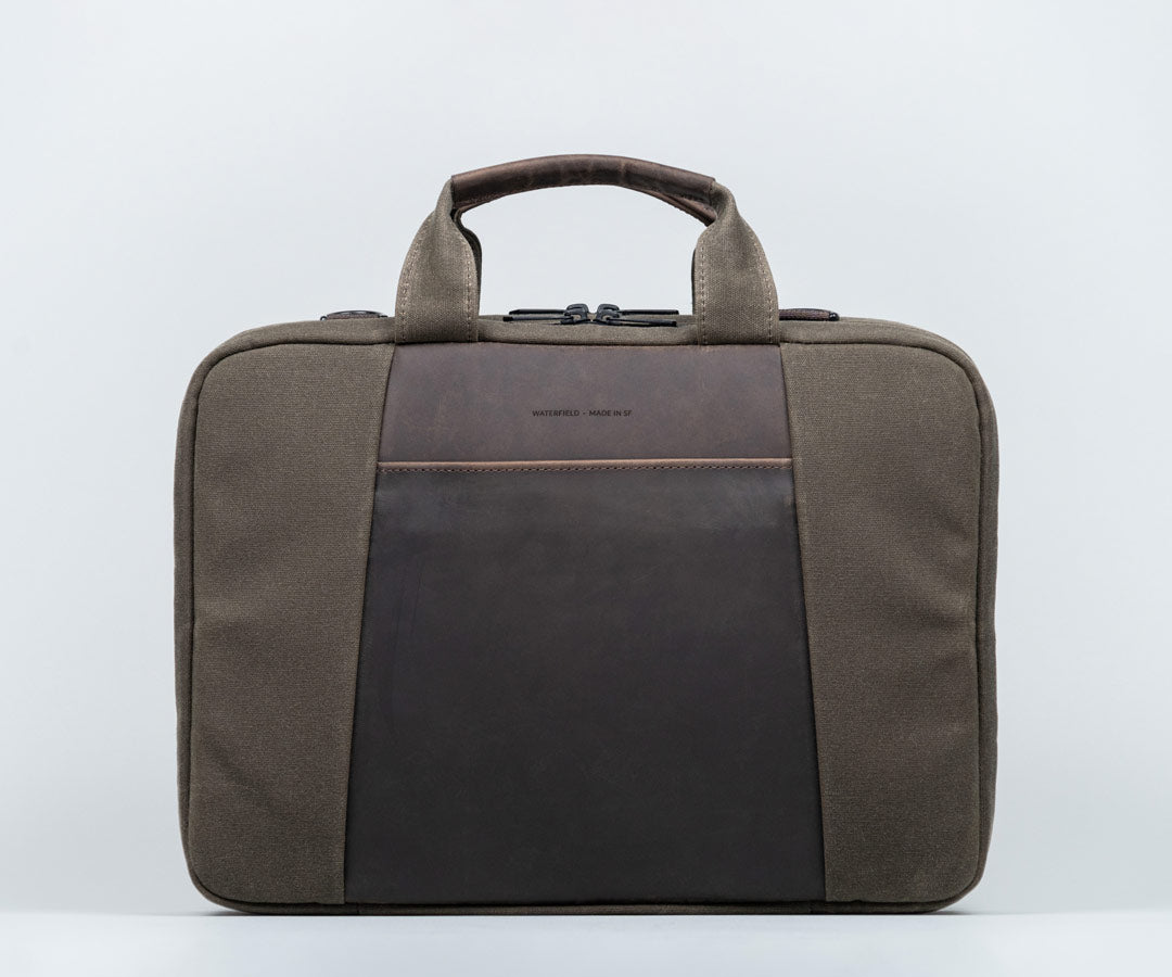 Waxed Canvas with Chocolate Leather