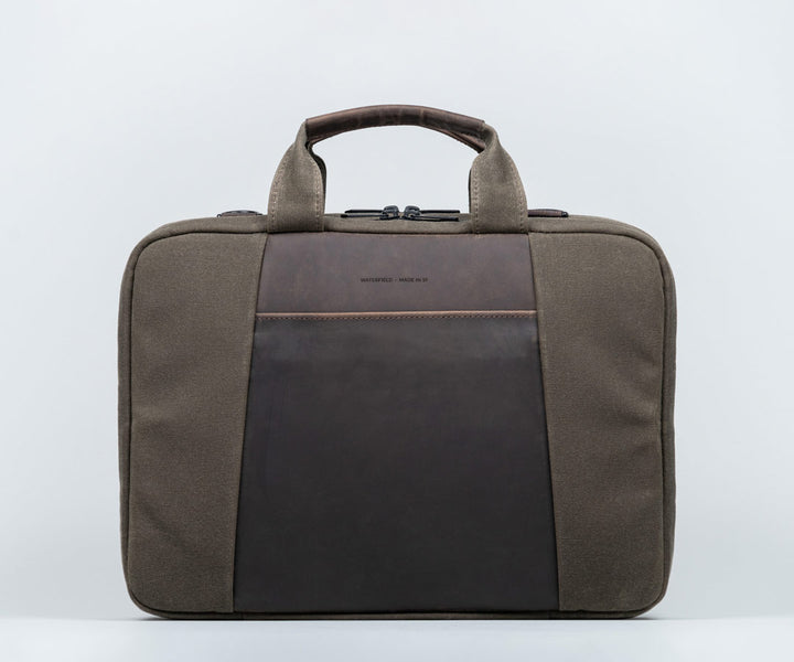 Waxed Canvas with Chocolate Leather
