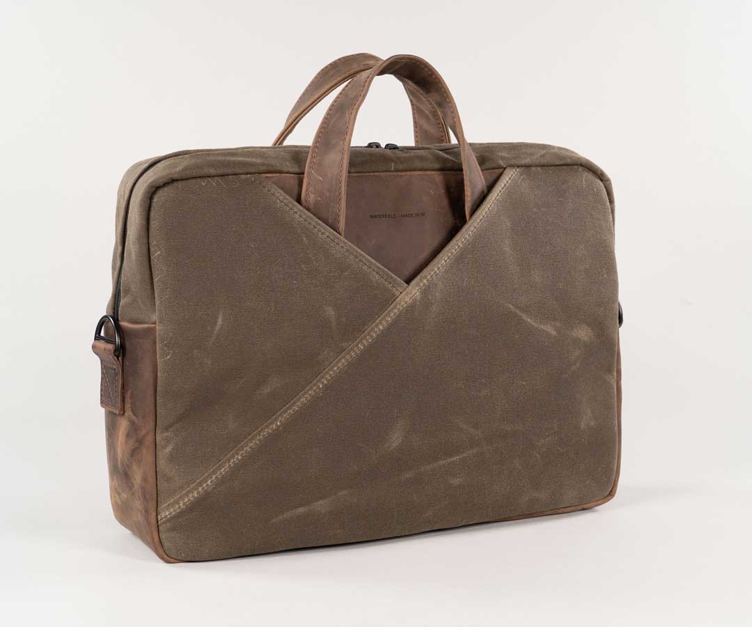 Waxed Canvas with Chocolate Leather