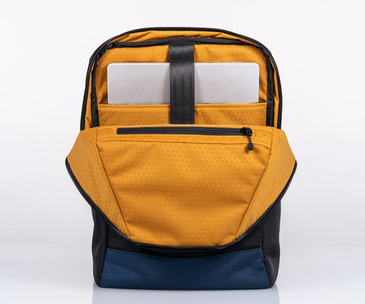 Padded pocket for laptops up to 16 inches. Zippered interior pocket.