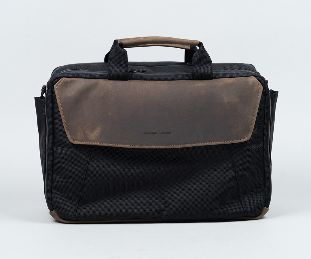 Ballistic nylon with chocolate leather