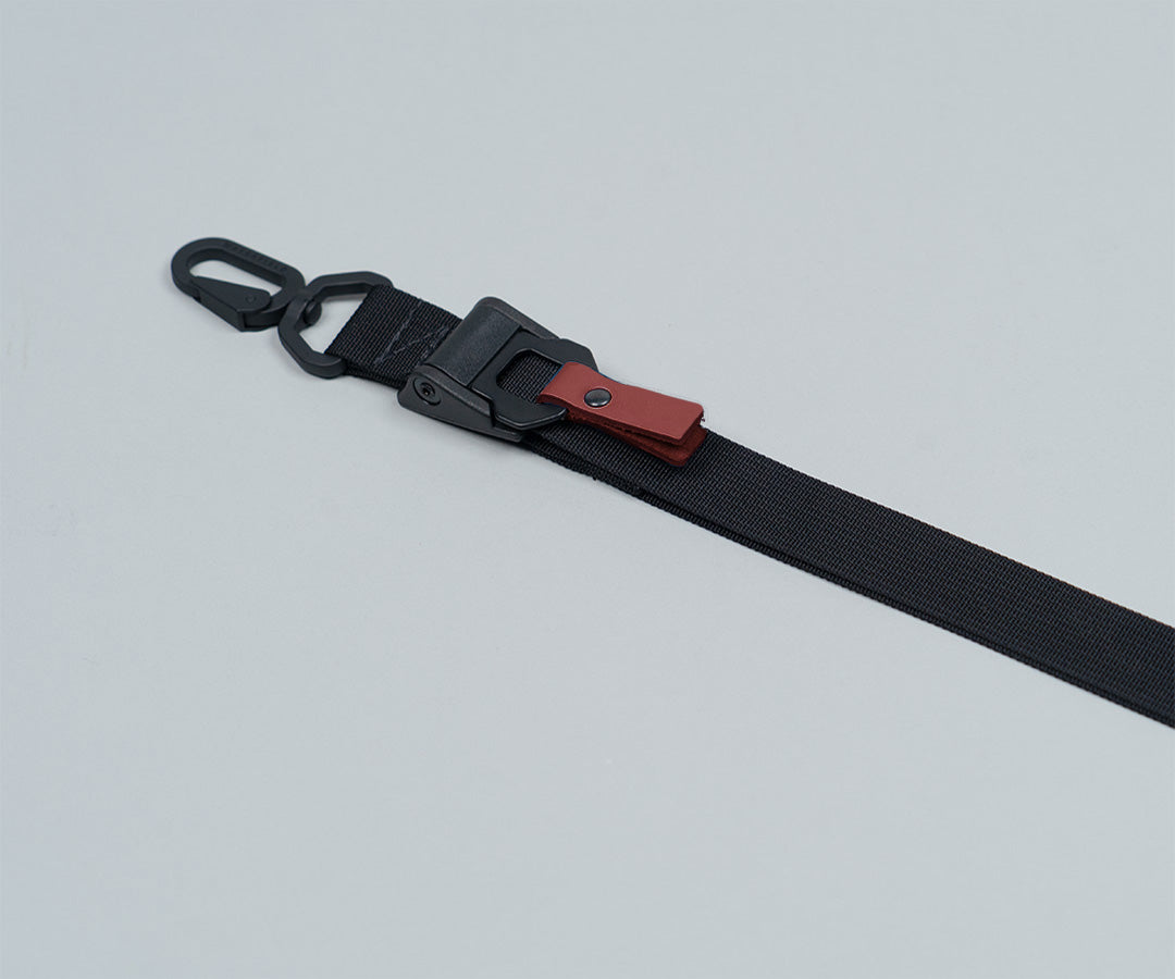 Black with crimson leather tab