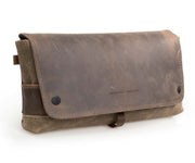 Waxed Canvas + Chocolate Leather