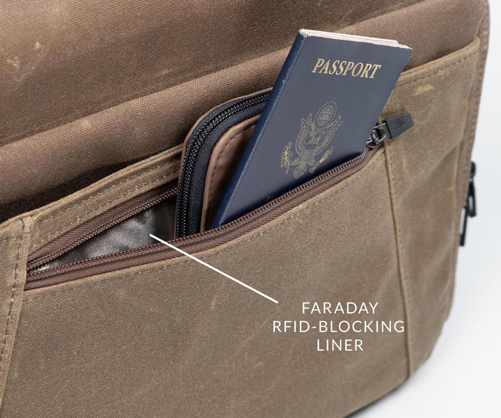 RFID blocker in front pocket for security