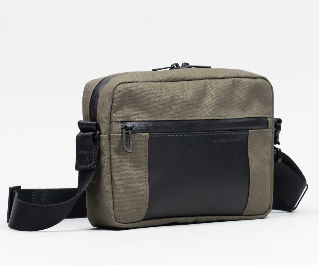 Olive Green X-Pac® canvas + Black Leather 