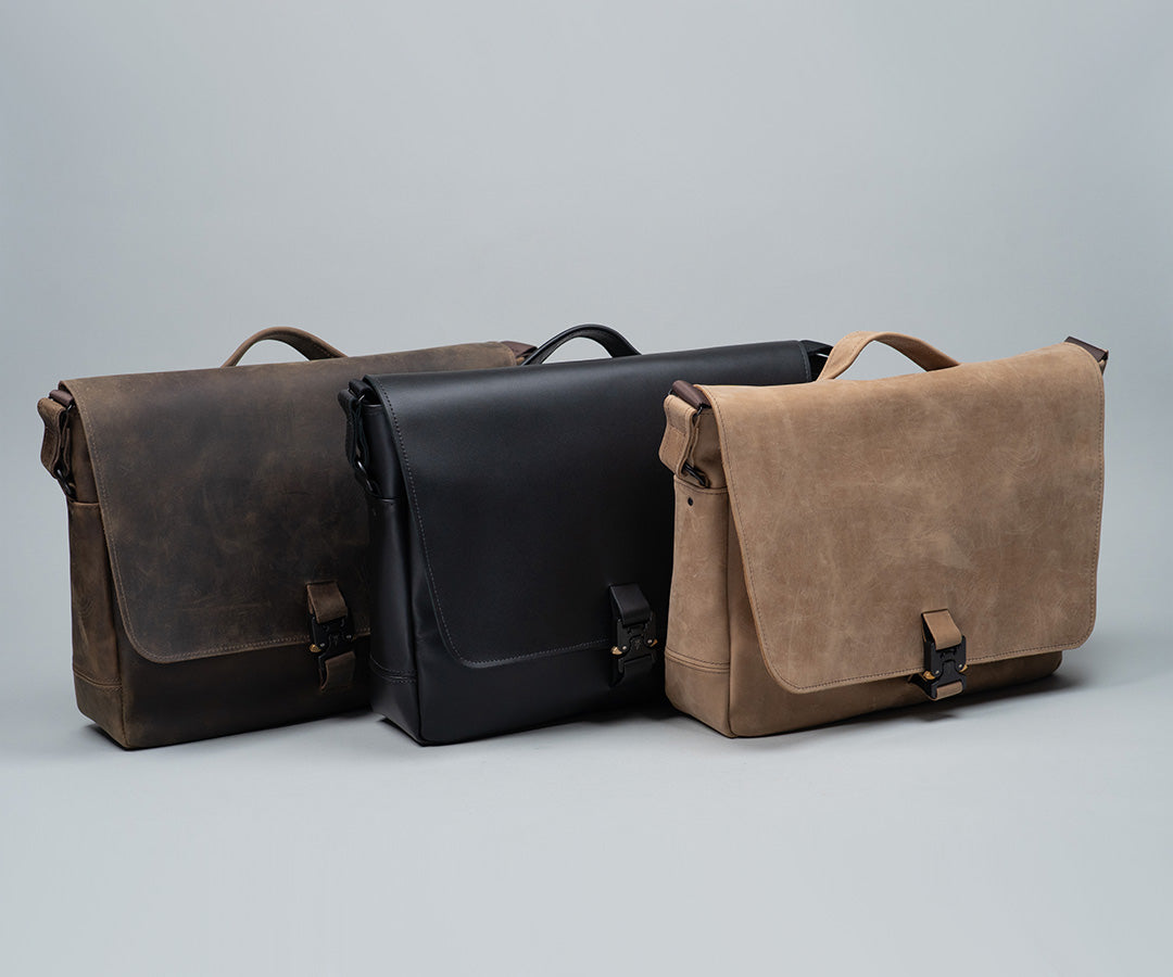 Available in three full-grain leather colors 