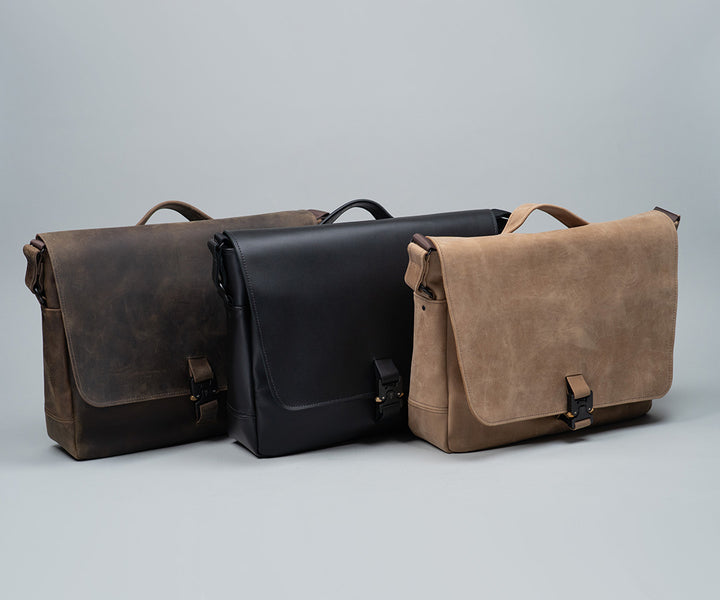 Available in three full-grain leather colors 