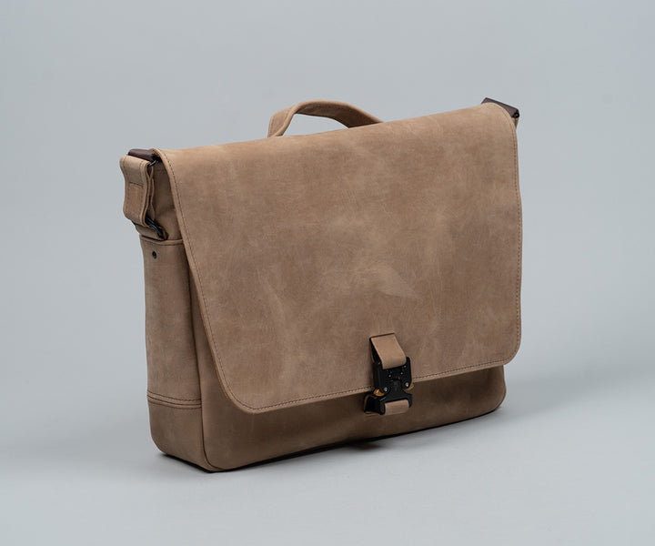Our distressed full-grain grizzly leather only looks better with age 