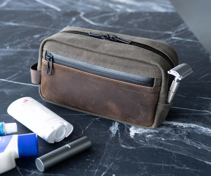 Travel Toiletry Bag with Toothbrush and Razor holders
