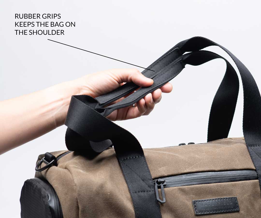 Non-slip shoulder handles