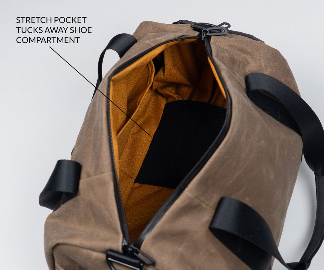 Shoe compartment tucks away