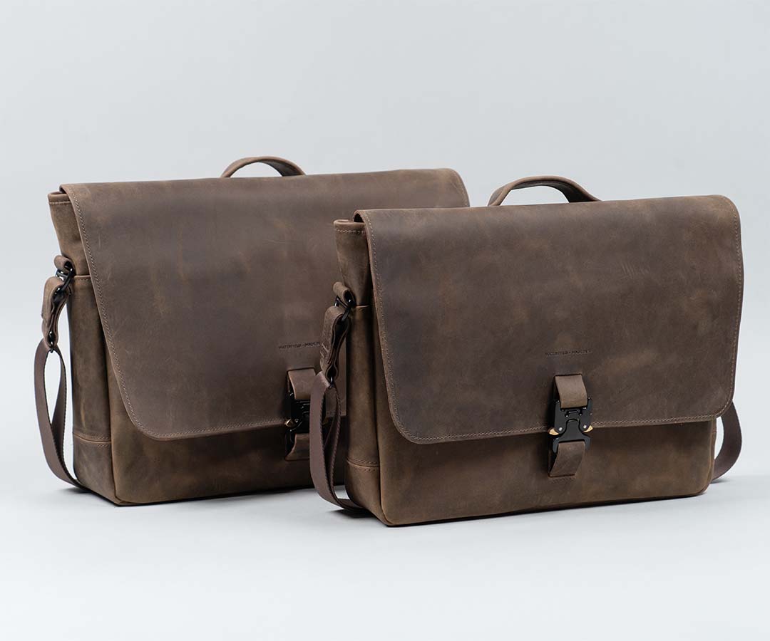 Executive Leather Messenger, Compact Black Leather by WaterField Designs, Men's Messenger Bags, Leather Messenger Bag, Bags Made in USA