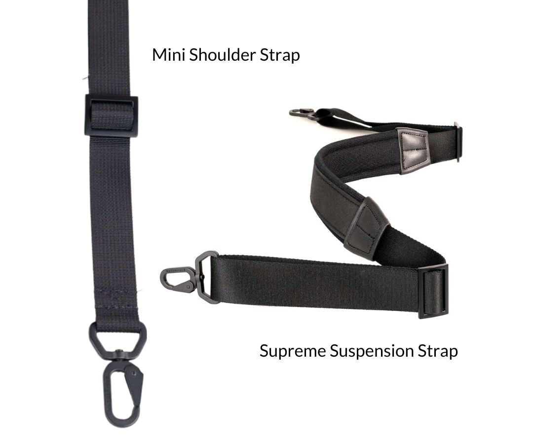 OPTIONAL: 1" Simple Strap ($20) or 1" Suspension Strap ($44)  sold separately