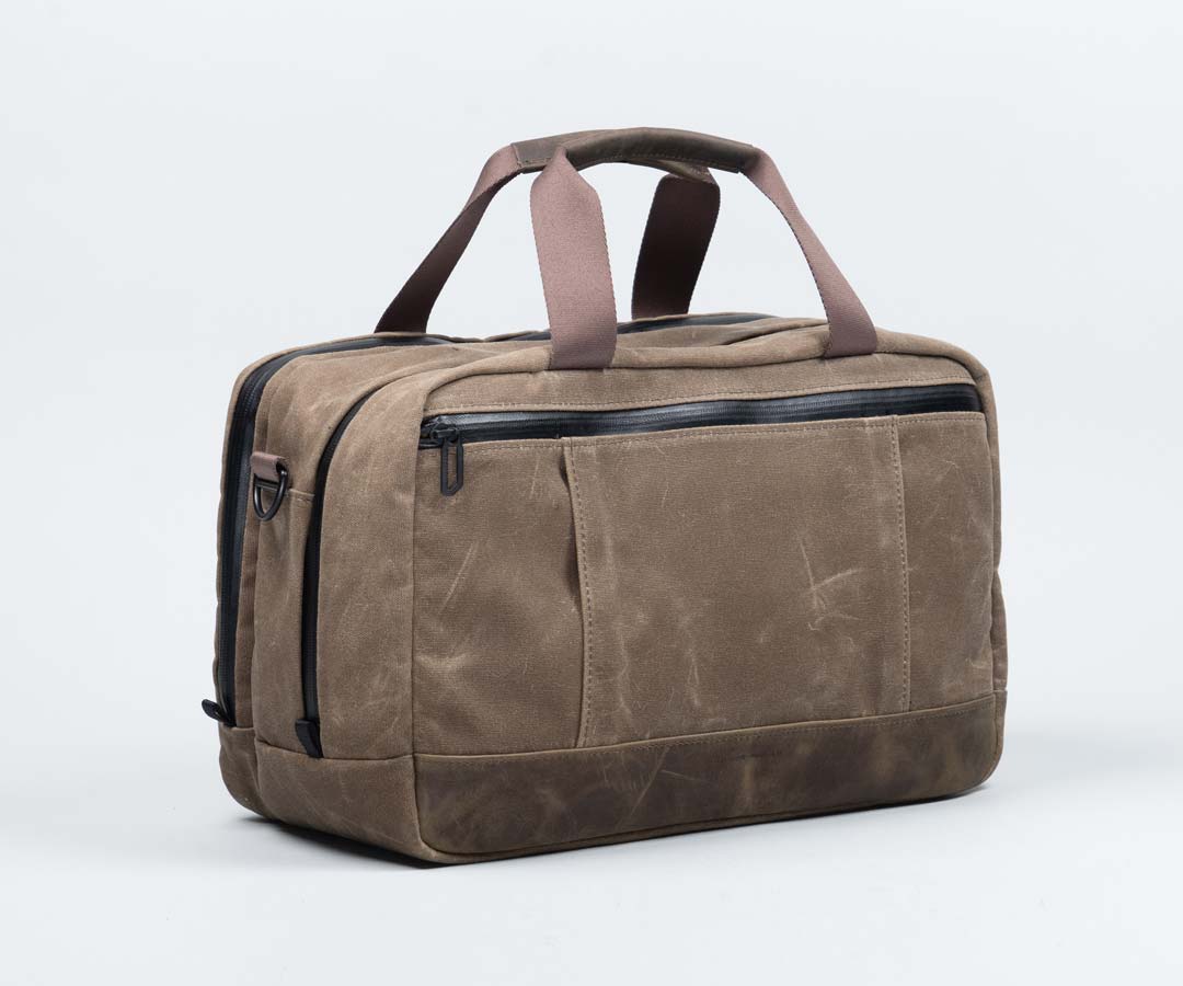 Brown Waxed Canvas + Chocolate Leather