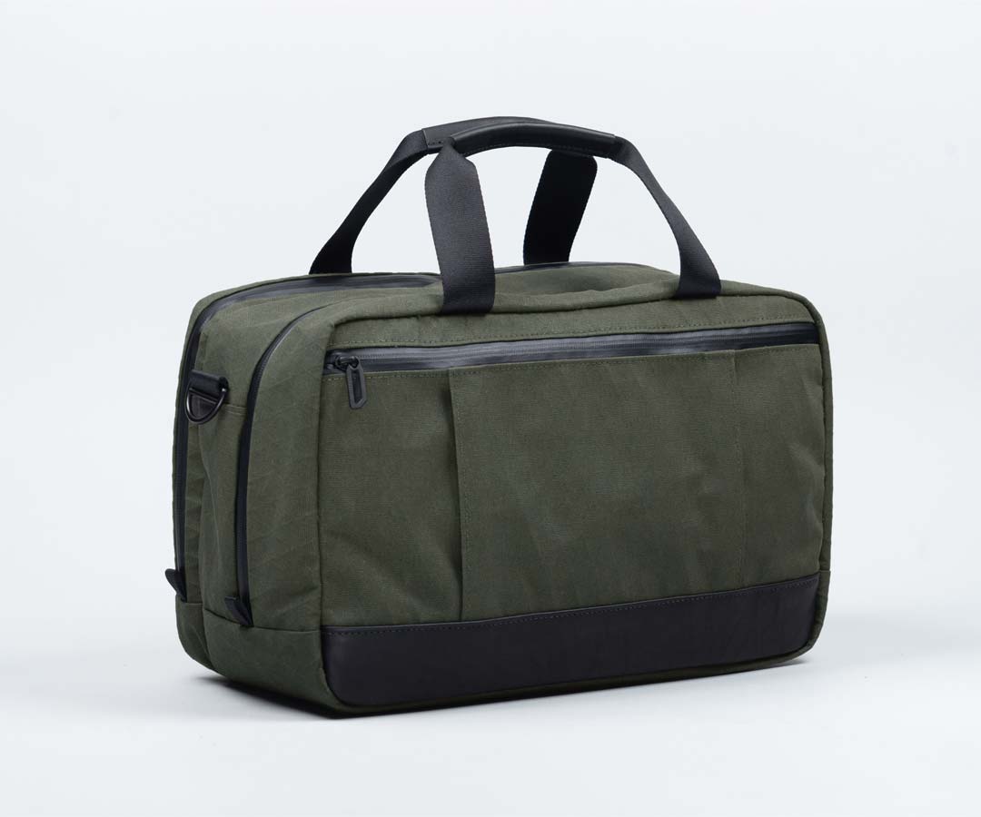 Olive Green X-Pac® Canvas + Black Leather