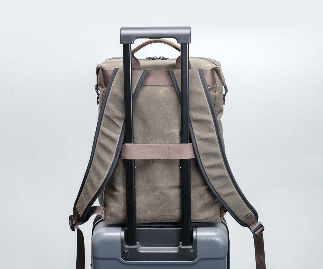 Vitesse Canvas Backpack USA Made Waterfield Designs Blue Waxed Canvas