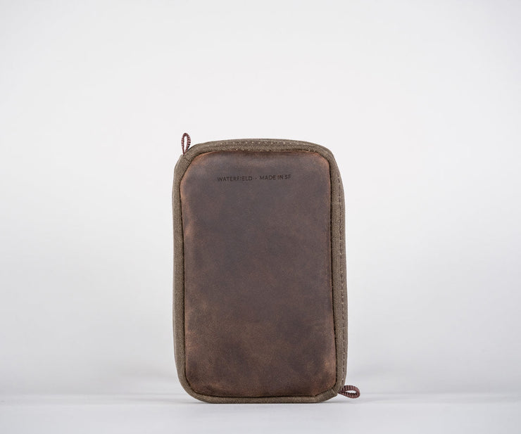 Waxed Canvas with Chocolate Leather