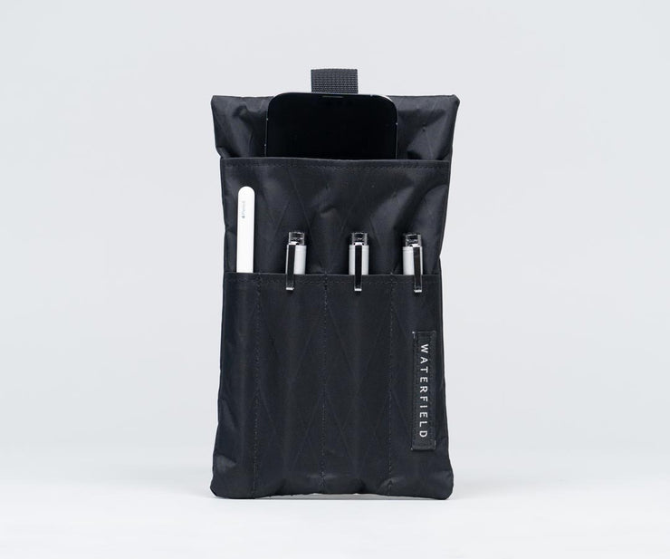 Back — two layers of pockets separate iPhone from pens/stylus