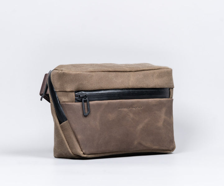 Available in waxed canvas with chocolate leather