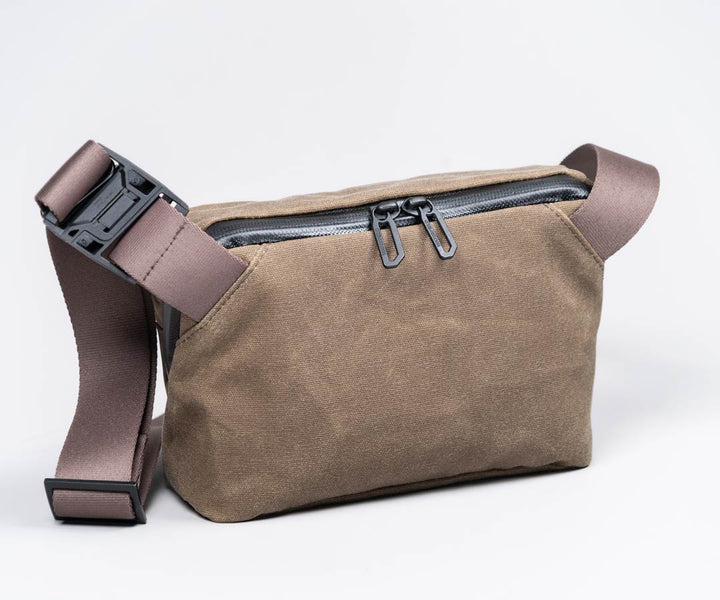 Back panel with angled strap connection