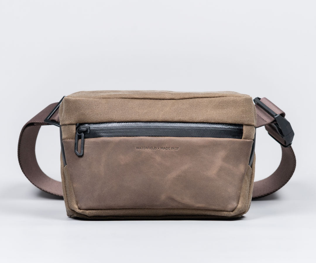 Brown waxed canvas with chocolate leather