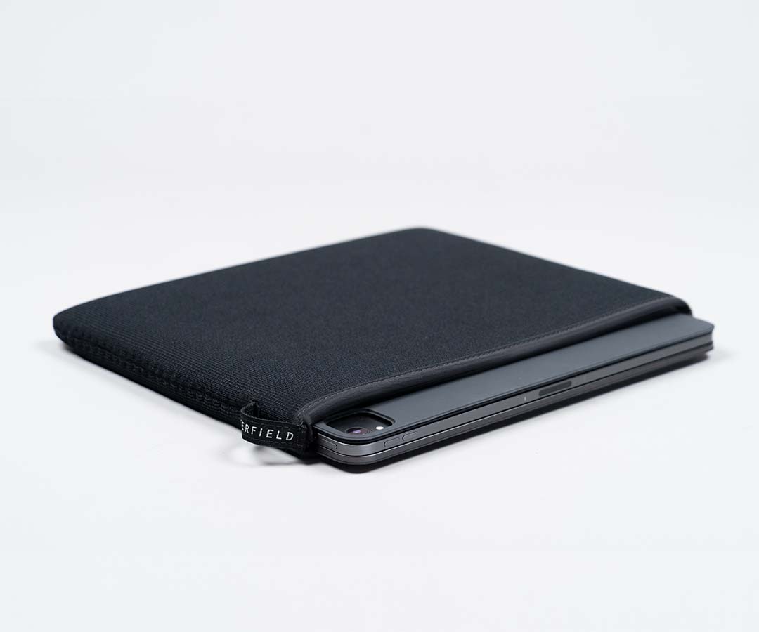 Easily slide the tablet in and out of the sleeve