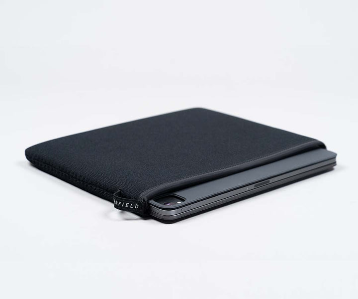 Easily slide the tablet in and out of the sleeve