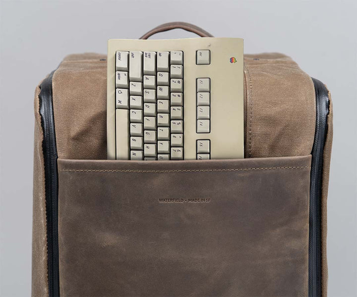 Full-grain leather keyboard pocket