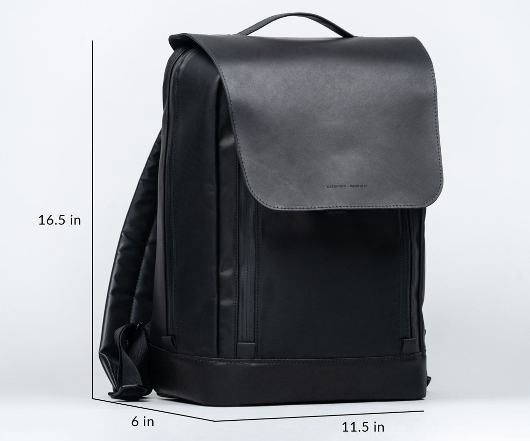 black bag backpack leather Bowery Leather Laptop Backpack, Grizzly Leather by WaterField Designs, Men's Leather Backpack, Men's Backpacks, Made in USA Backpack