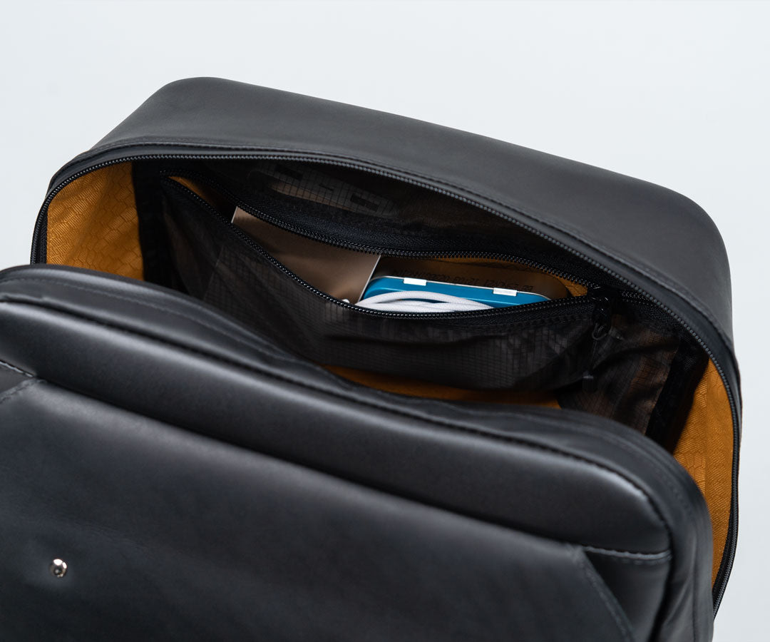 black and grey leather backpack laptop bag Bowery Leather Laptop Backpack, Grizzly Leather by WaterField Designs, Men's Leather Backpack, Men's Backpacks, Made in USA Backpack