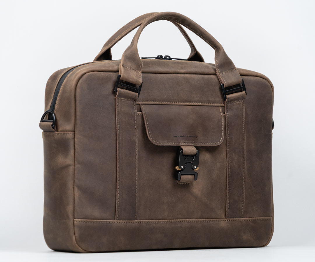 In premium full-grain, rugged leather