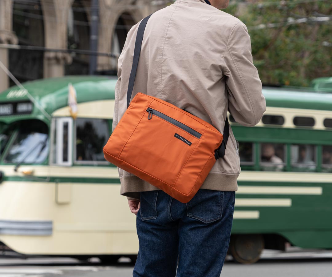 best leather sling backpack Bag Crossbody for Men Women Travel Outdoor Business Casual Hiking Camping Shoulder Chest Day Pack Daypack so you can wear it on whichever shoulder is most comfortable Qoka Sling Bag Brown