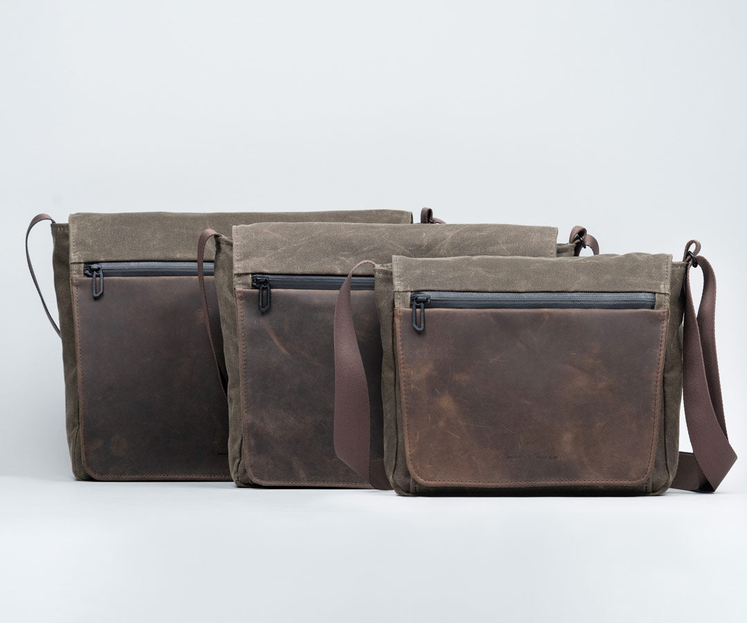 Shinjuku Messenger Bag USA Made Waterfield Designs 16 MBP Waxed Canvas Navy