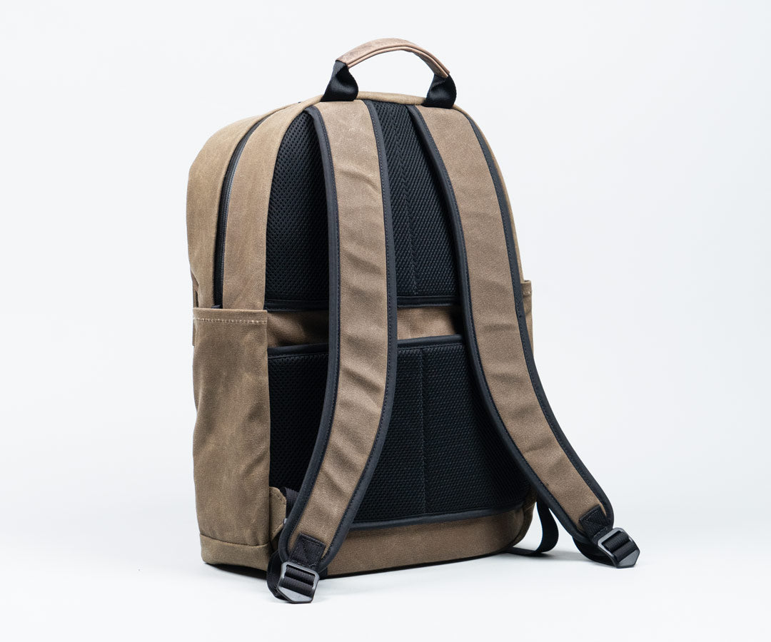 bronze times laptop backpack Shinjuku Laptop Backpack, Navy Waxed Canvas + Chocolate Leather by WaterField Designs, Laptop Backpack for Men, Leather Laptop Backpack
