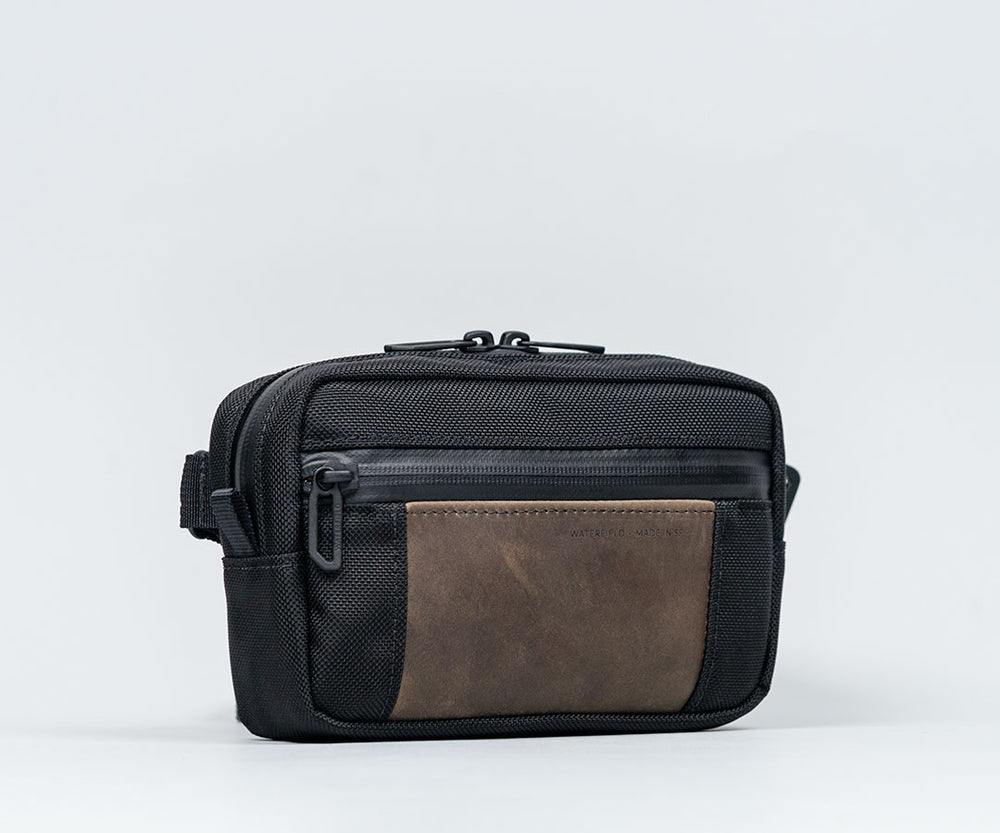 Compact carry in canvas or nylon and full-grain leather