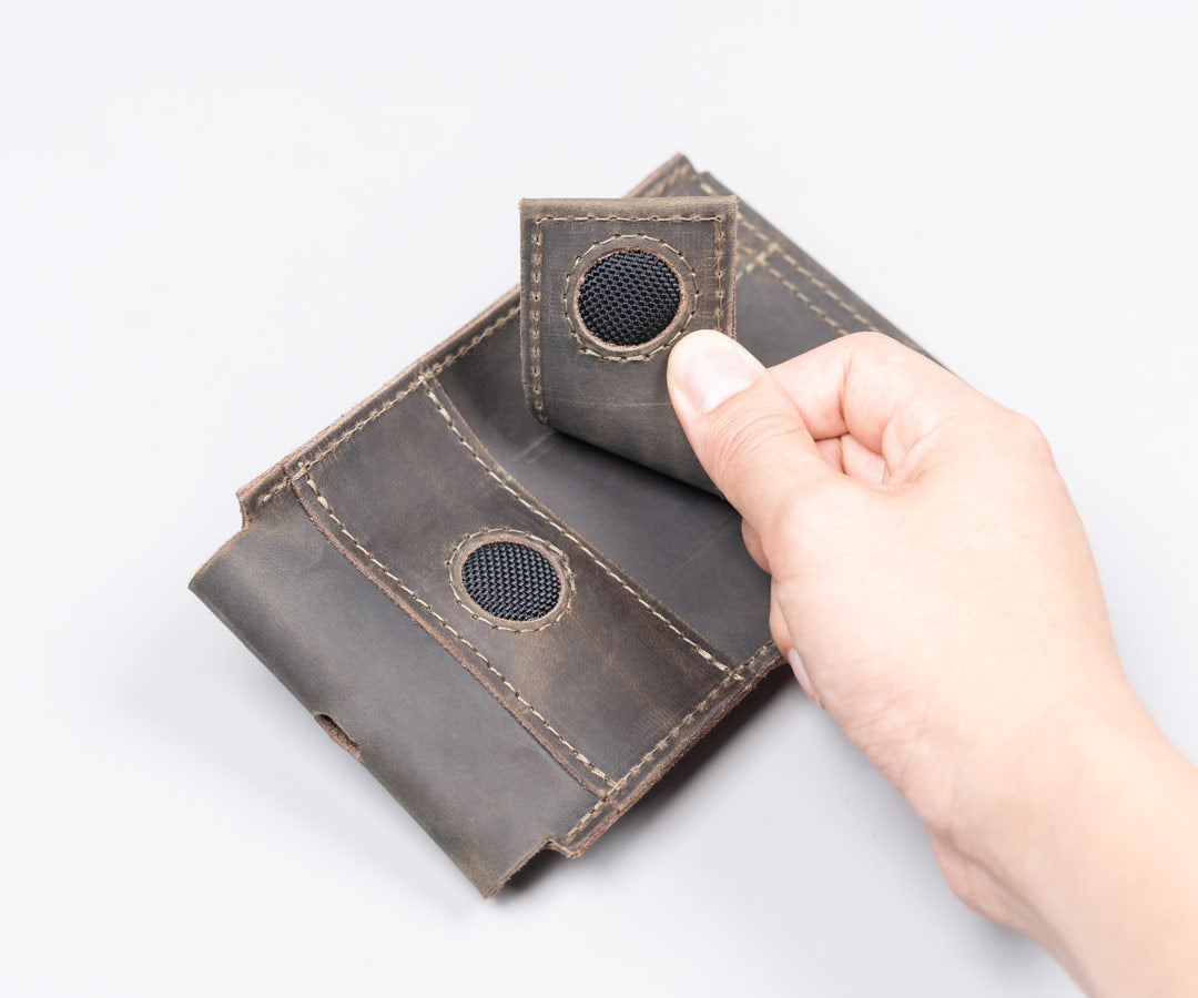 Strong rare earth magnets secure the holster