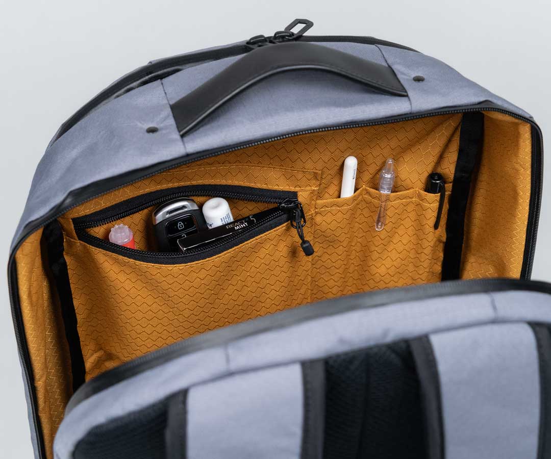 Internal pockets for small items and pens.