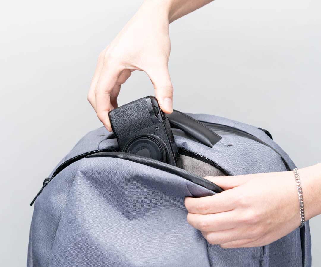 UltraSuede®-lined top organizer pocket