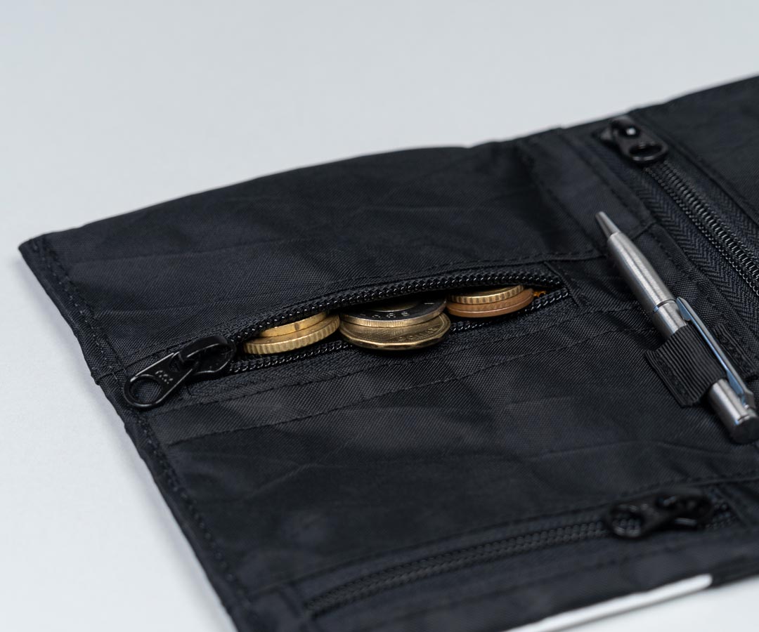 Zippered coin pocket