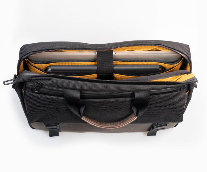 Two padded compartments hold two devices