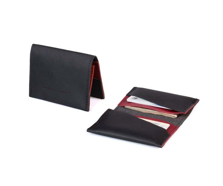 Black Leather with Crimson Leather accents