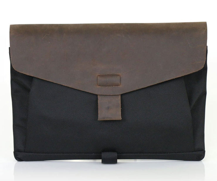 Ballistic nylon with chocolate leather